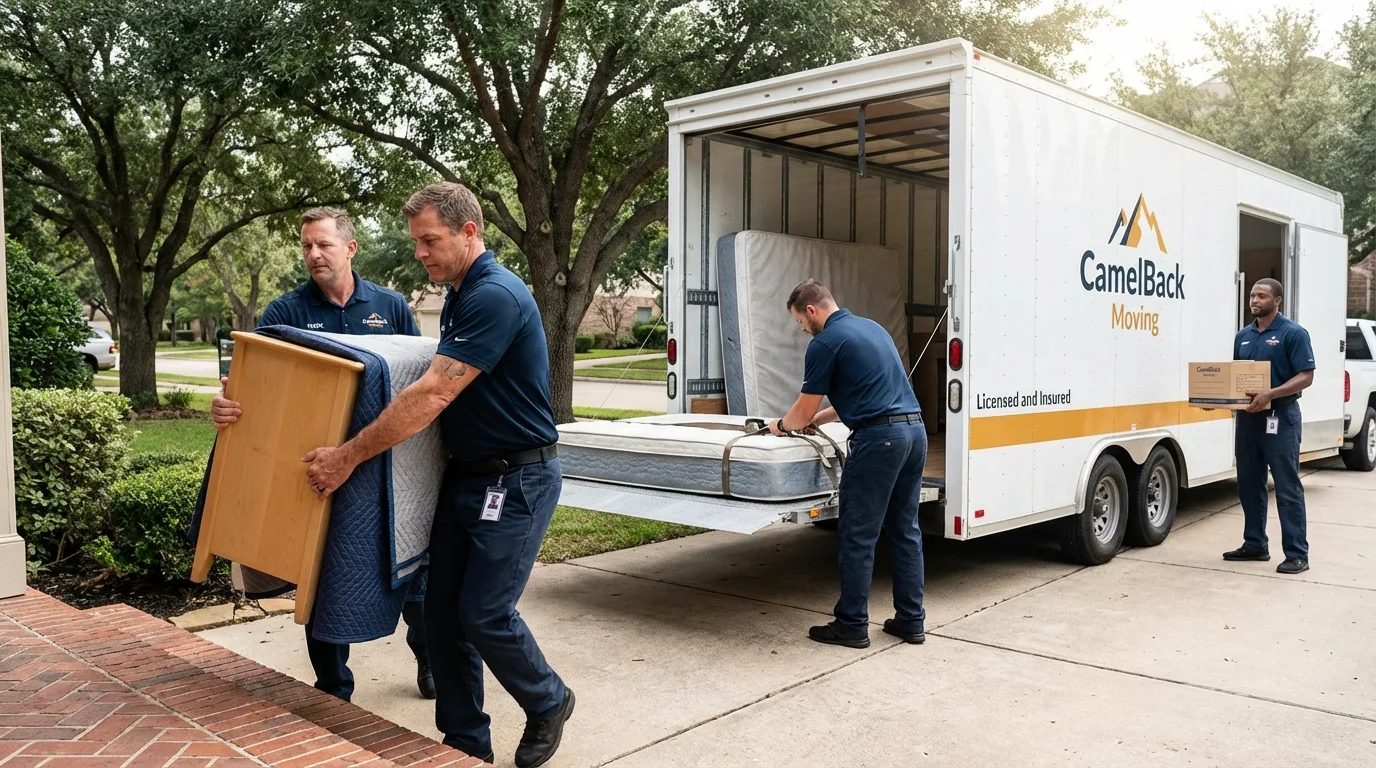 Crew loading residential truck for cross-state move from South Orange, NJ